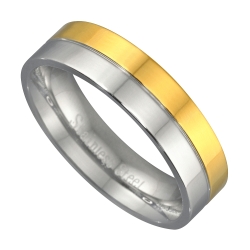 Nemesacél karikagyűrű 18K arany bevonattal