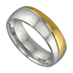 Nemesacél karikagyűrű 18K arany bevonattal