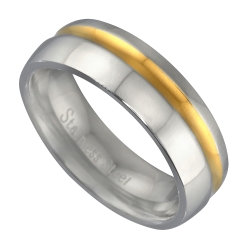 Nemesacél karikagyűrű 18K arany bevonattal