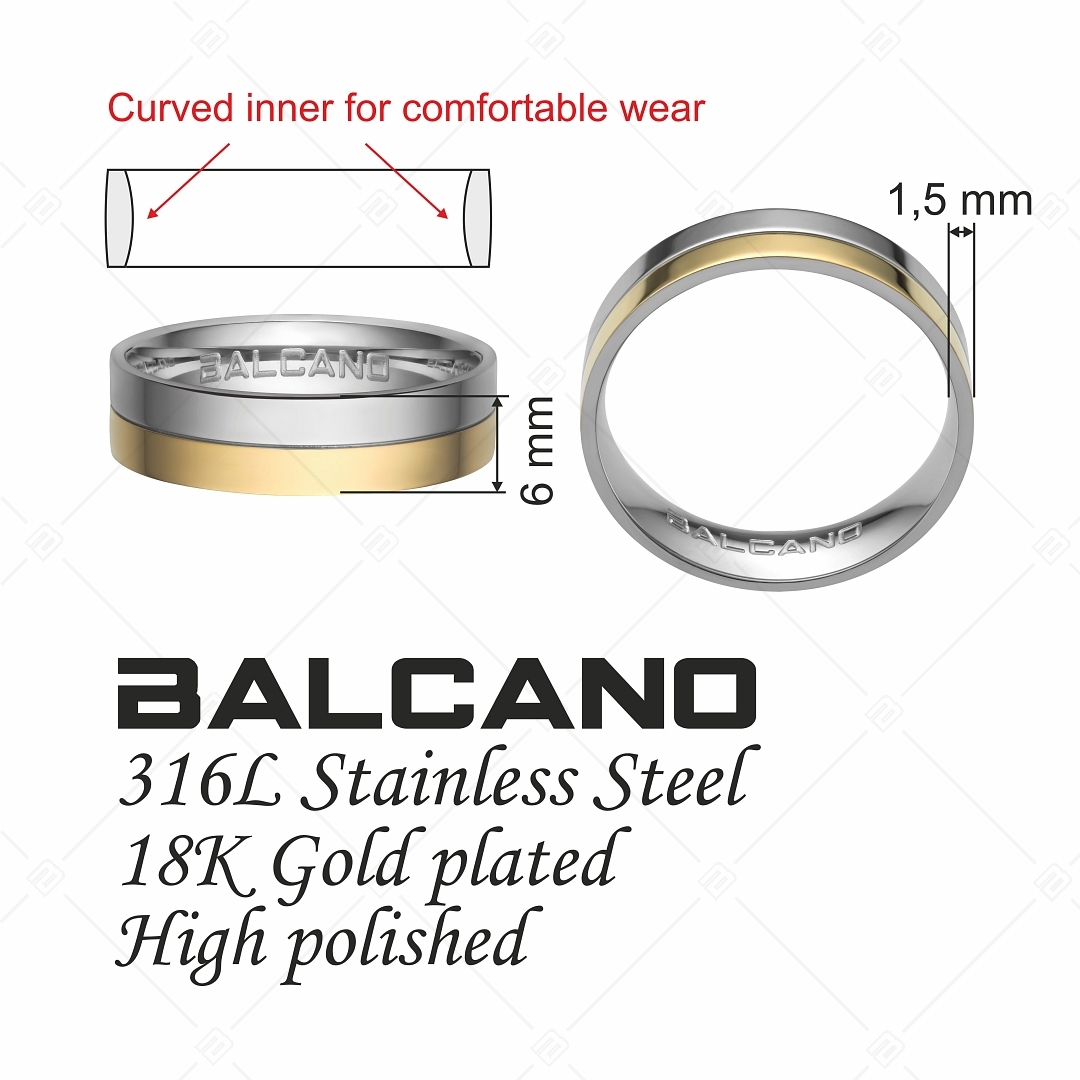 BALCANO - Simile / Nemesacél karikagyűrű 18K arany bevonattal (030028ZY99)