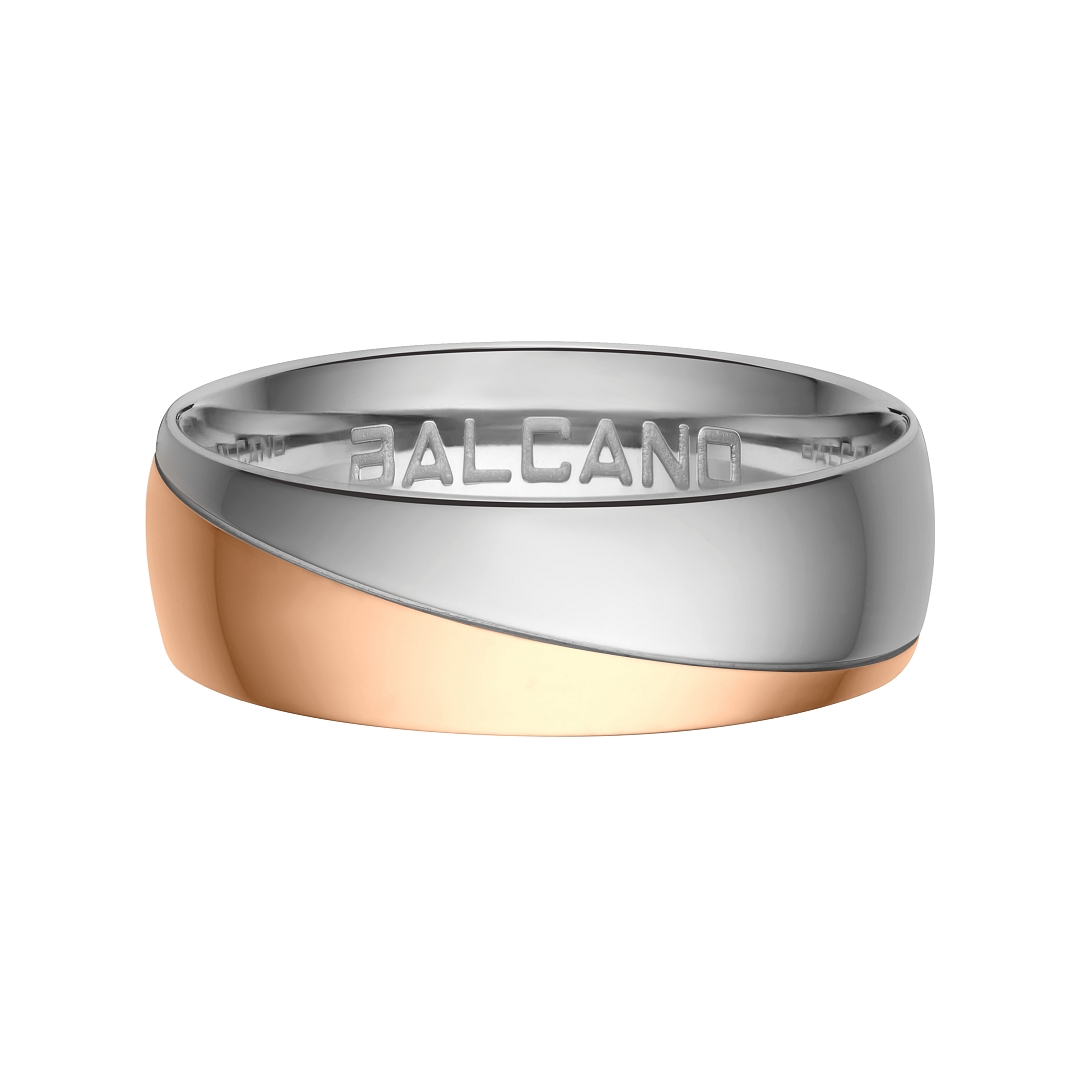 BALCANO - Regal / Nemesacél karikagyűrű 18K rozé arany bevonattal (030030ZY99)