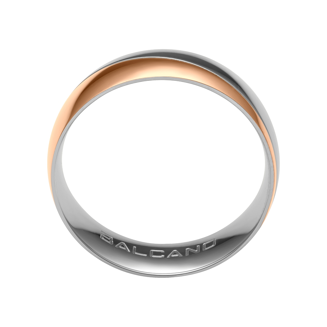 BALCANO - Regal / Nemesacél karikagyűrű 18K rozé arany bevonattal (030030ZY99)
