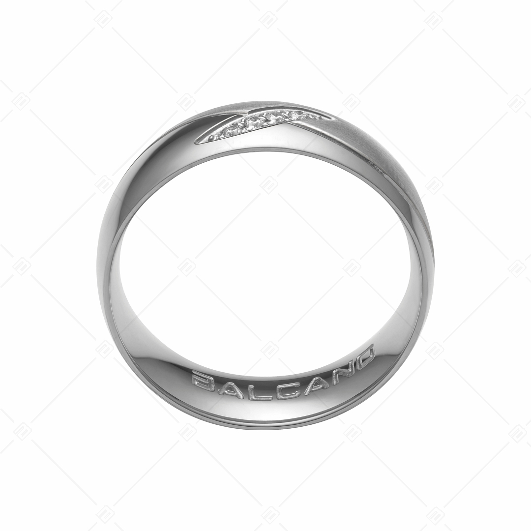 BALCANO - Unda / Nemesacél karikagyűrű cirkónia drágakövekkel (030035ZY00)