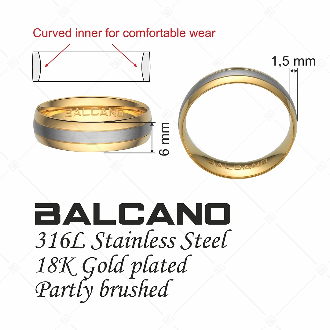 BALCANO - Elice / Nemesacél karikagyűrű 18K arany bevonattal (030038ZY99)