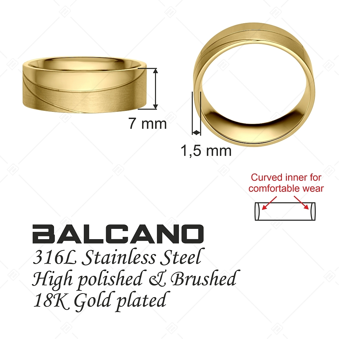 BALCANO - Sunny / Nemesacél karikagyűrű 18K arany bevonattal (030040ZY99)