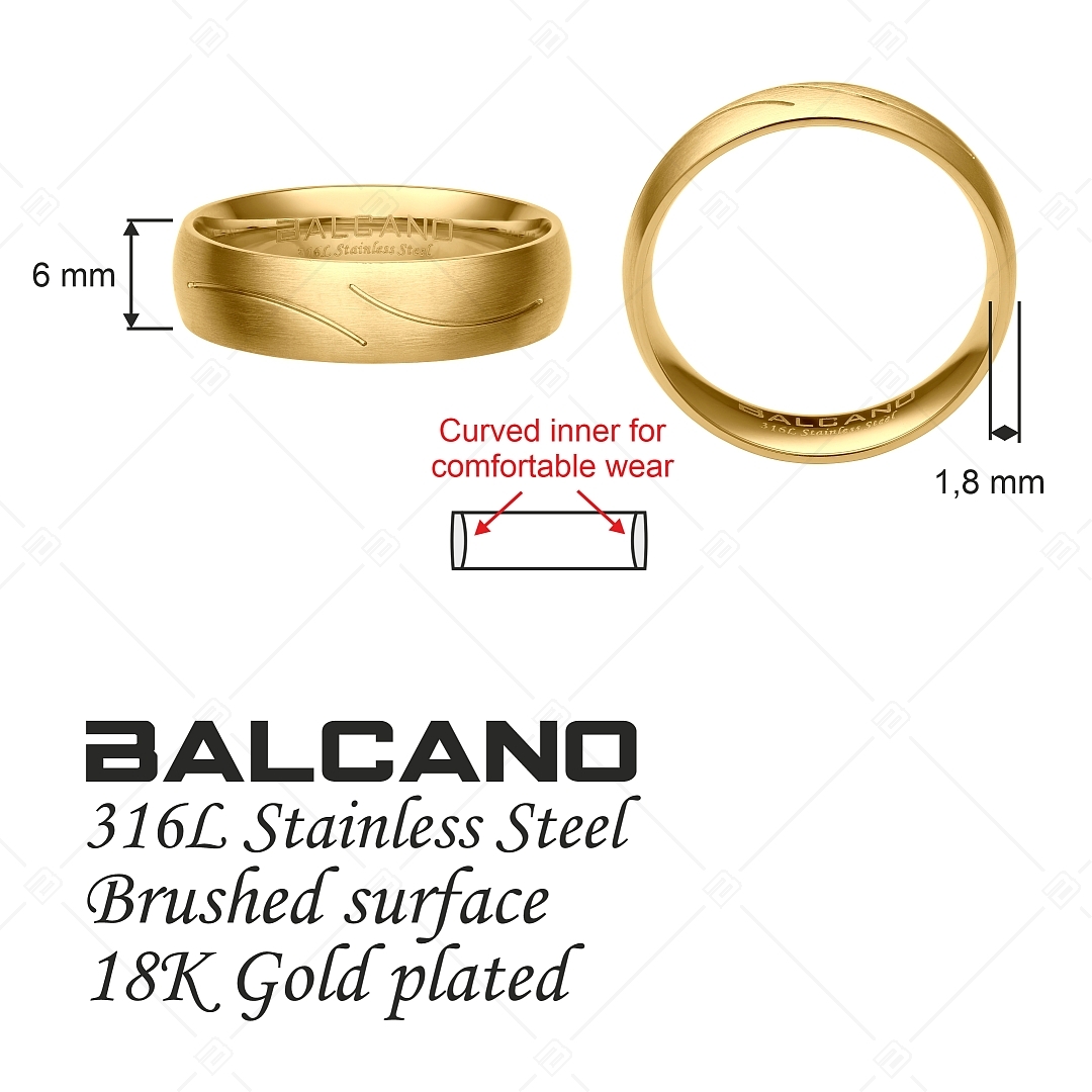 BALCANO - Universo / Nemesacél karikagyűrű 18K arany bevonattal (030045ZY99)