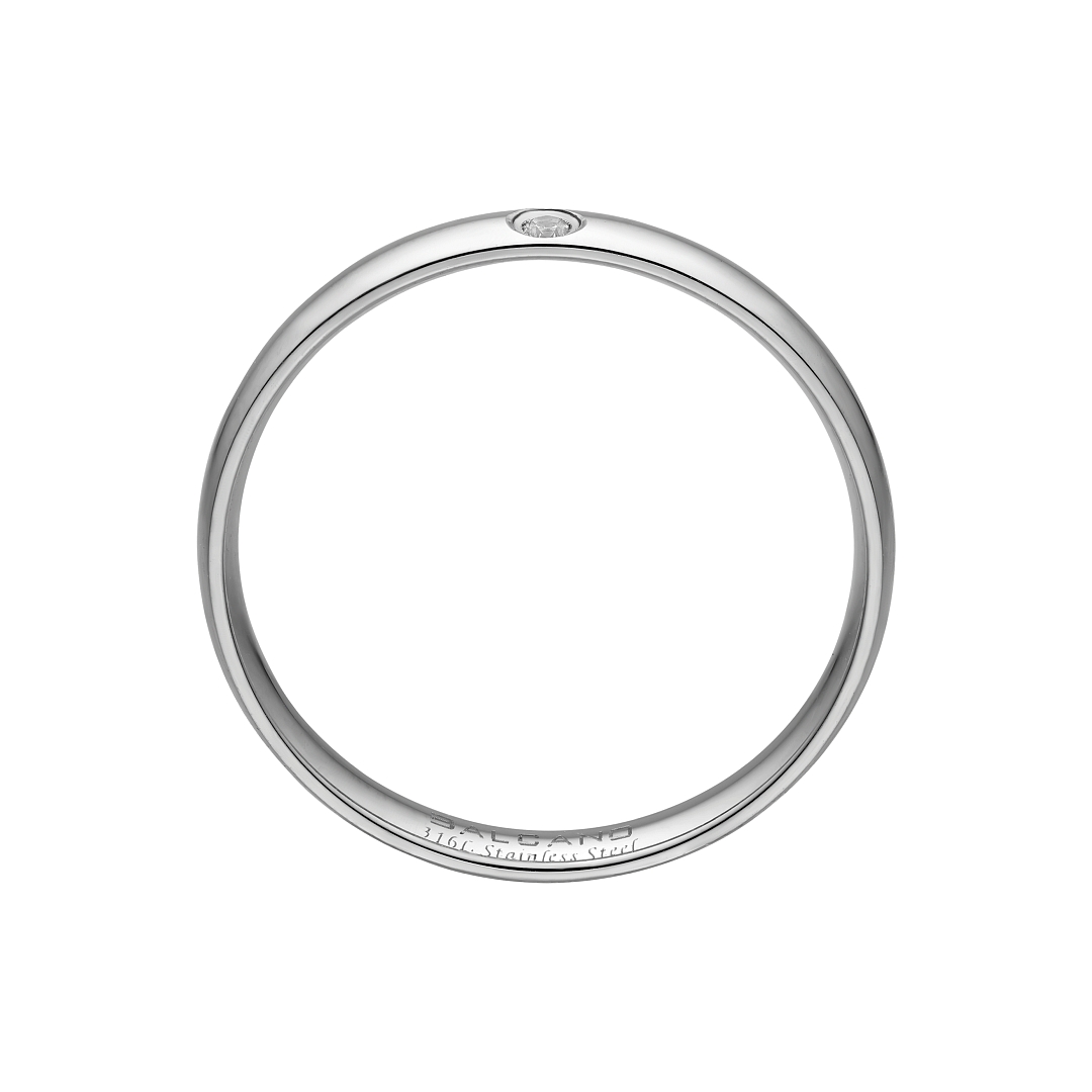 BALCANO -  / Nemesacél karikagyűrű cirkónia drágakövekkel, 18K arany bevonattal (030048ZY00)