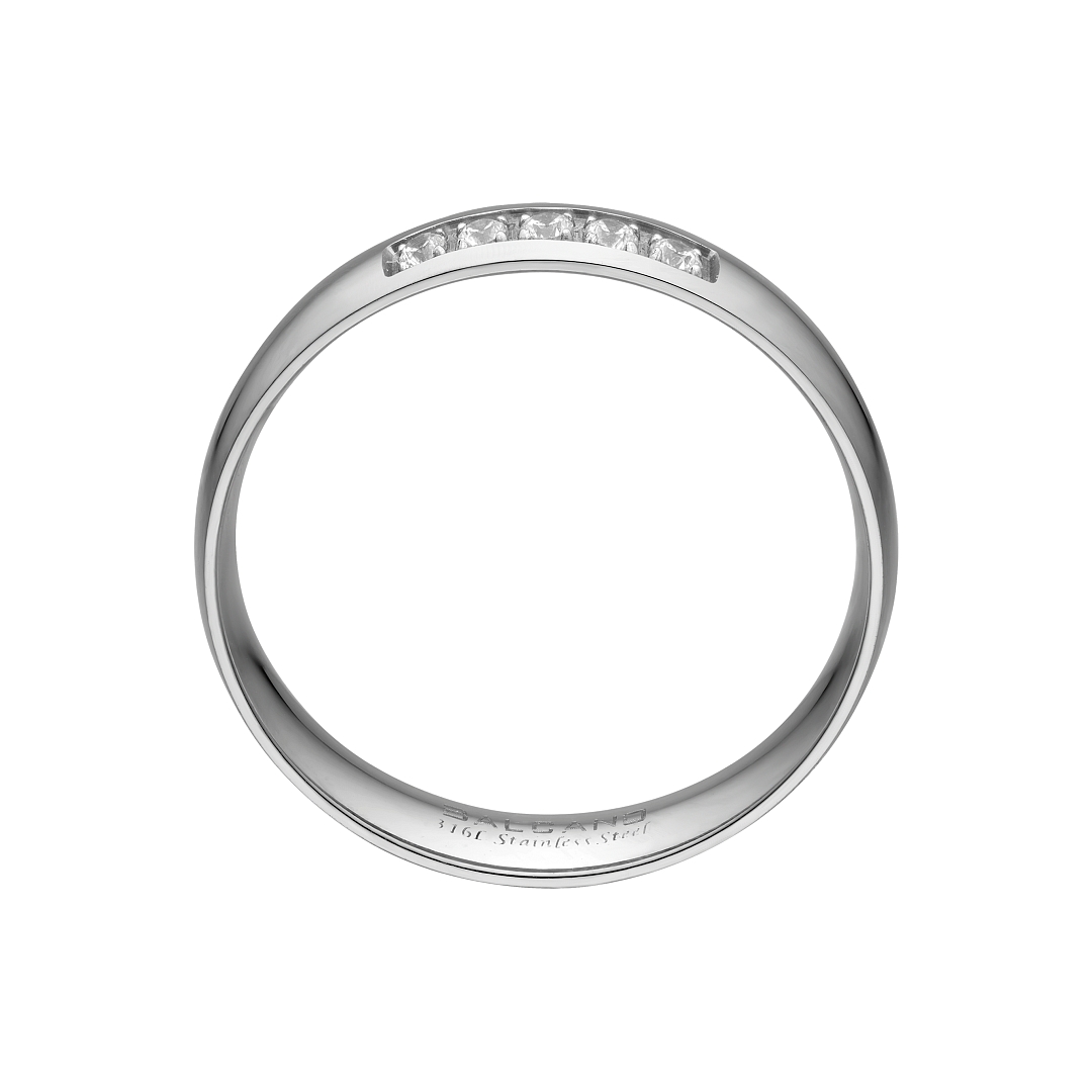 BALCANO -  / Nemesacél karikagyűrű cirkónia drágakövekkel, 18K arany bevonattal (030050ZY00)