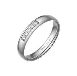 BALCANO -  / Nemesacél karikagyűrű cirkónia drágakövekkel, 18K arany bevonattal