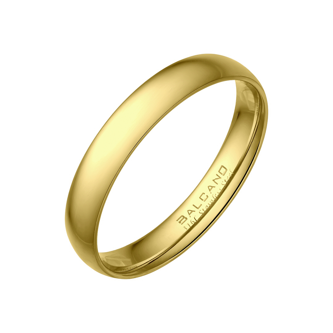 BALCANO -  / Nemesacél karikagyűrű 18K arany bevonattal (030051ZY99)
