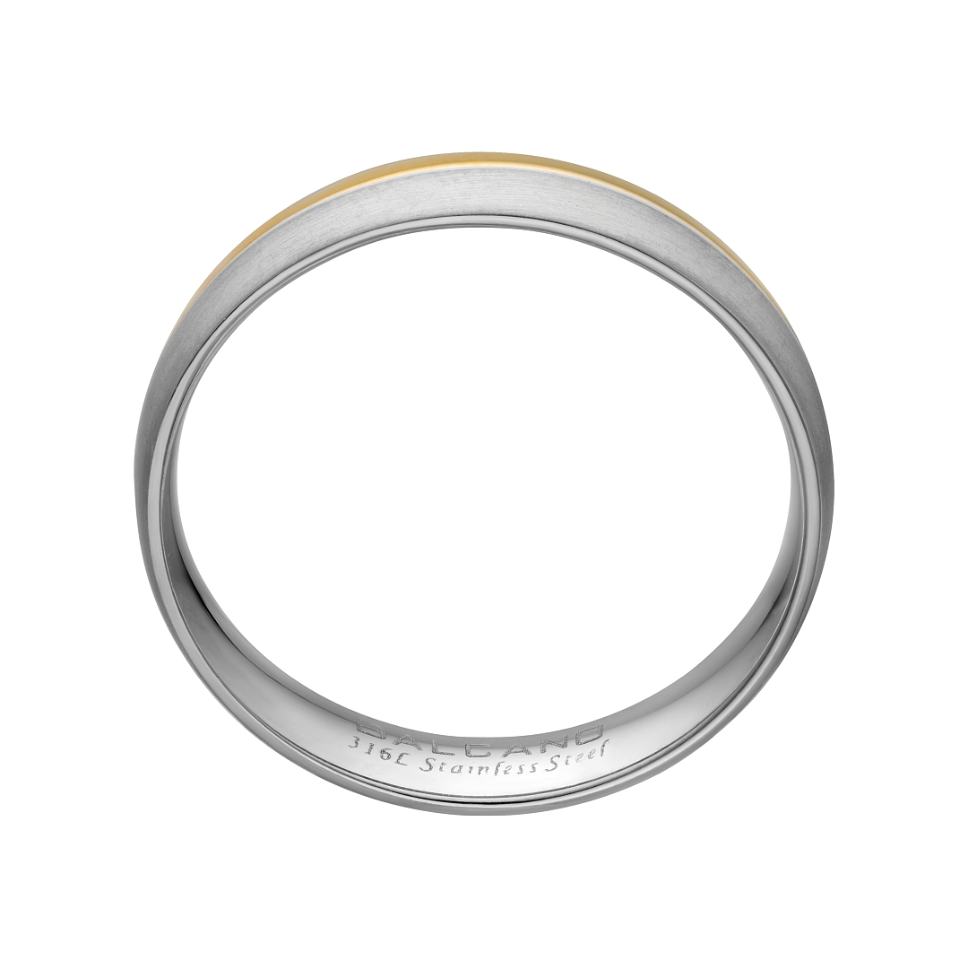 BALCANO -  / Nemesacél karikagyűrű 18K arany bevonattal (030052ZY99)