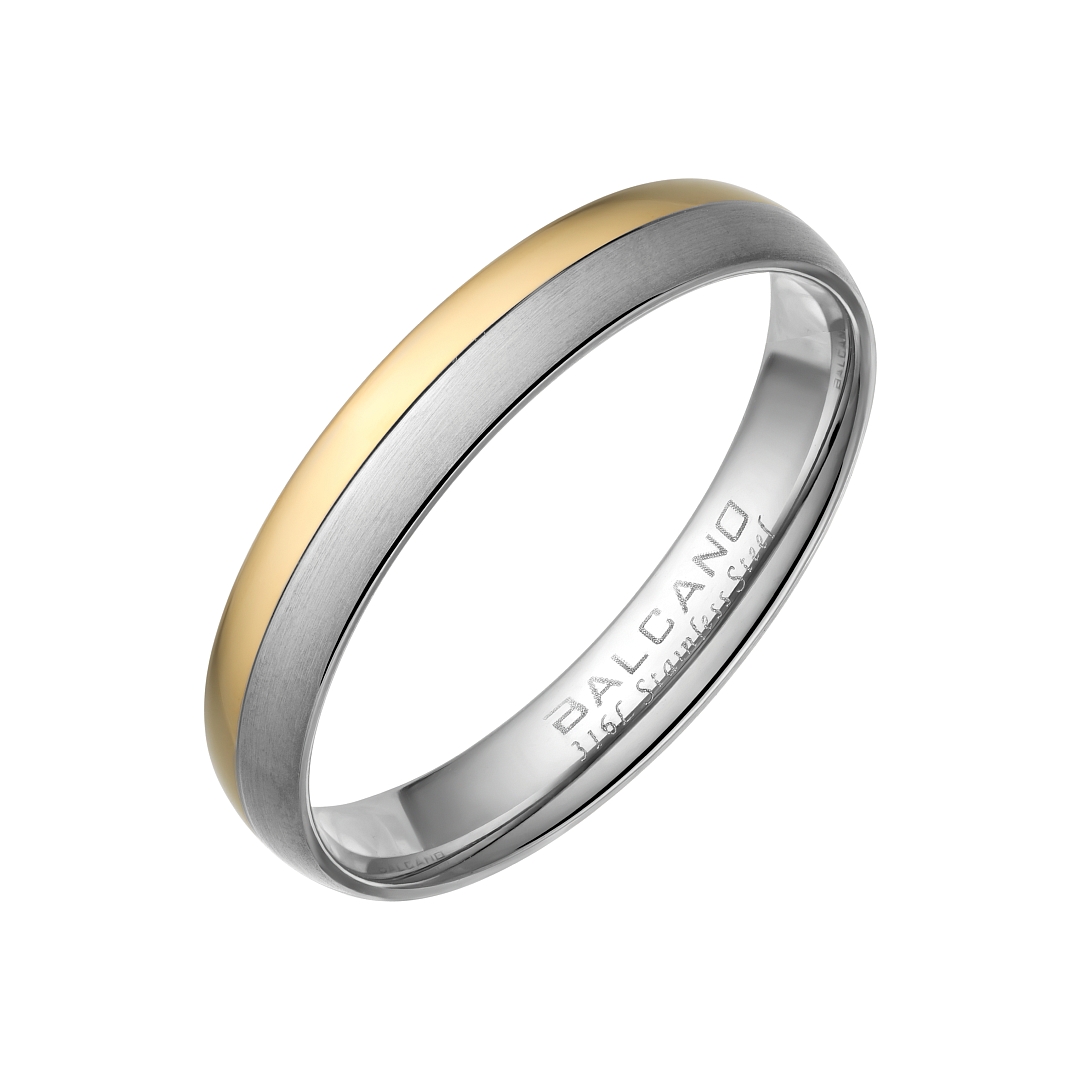 BALCANO -  / Nemesacél karikagyűrű 18K arany bevonattal (030052ZY99)