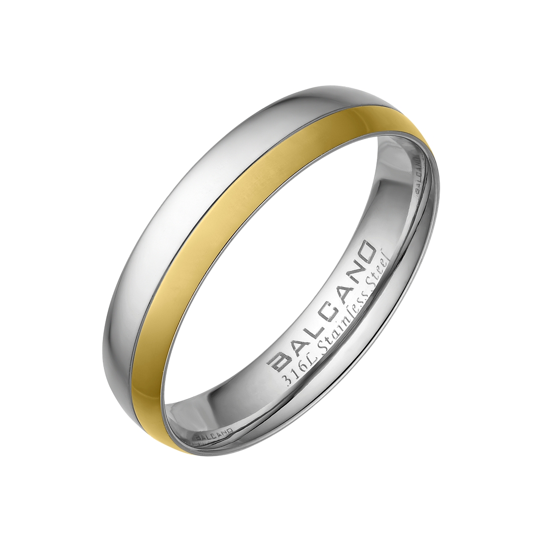 BALCANO -  / Nemesacél karikagyűrű 18K arany bevonattal (030053ZY99)