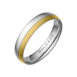 BALCANO -  / Nemesacél karikagyűrű 18K arany bevonattal