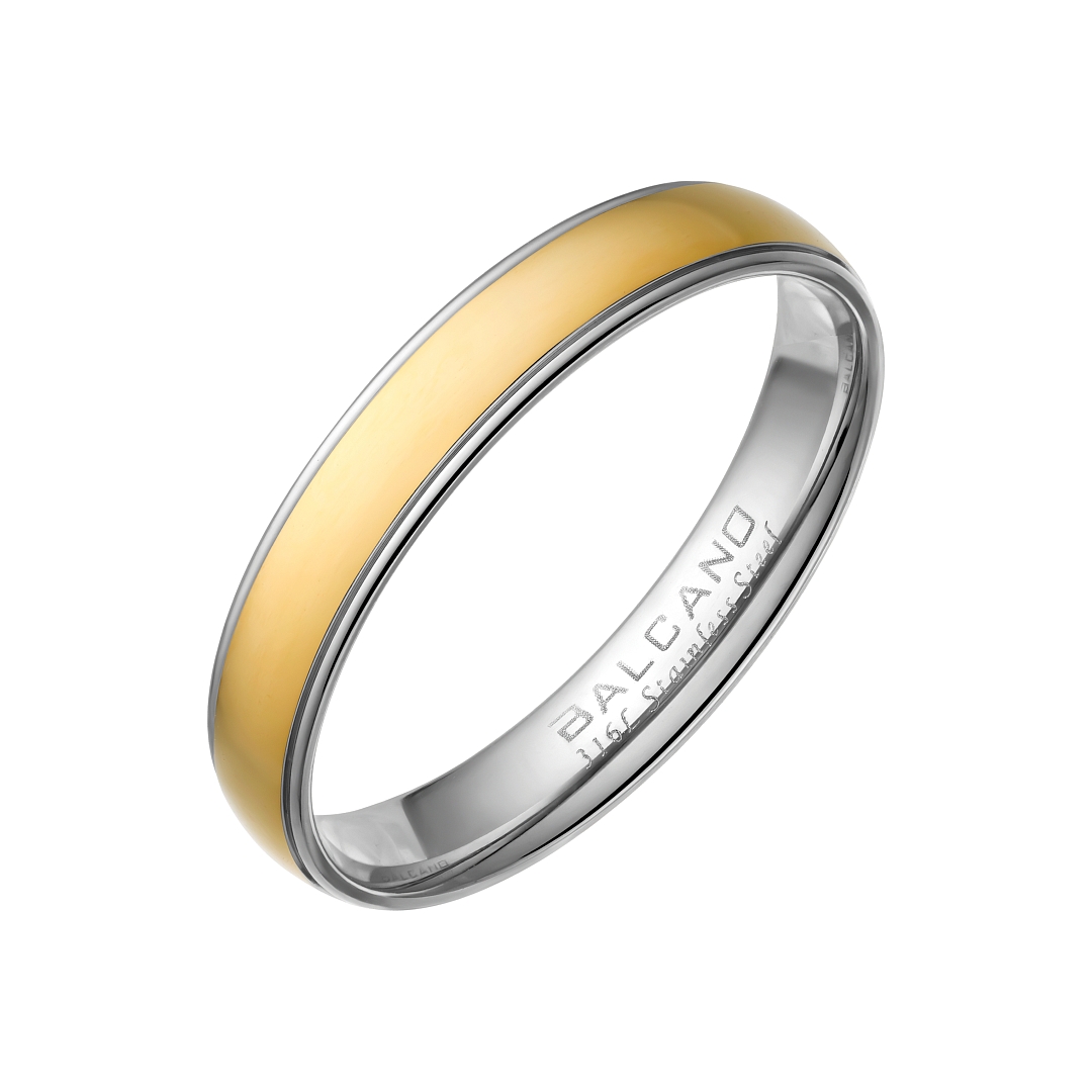 BALCANO -  / Nemesacél karikagyűrű 18K arany bevonattal (030054ZY99)