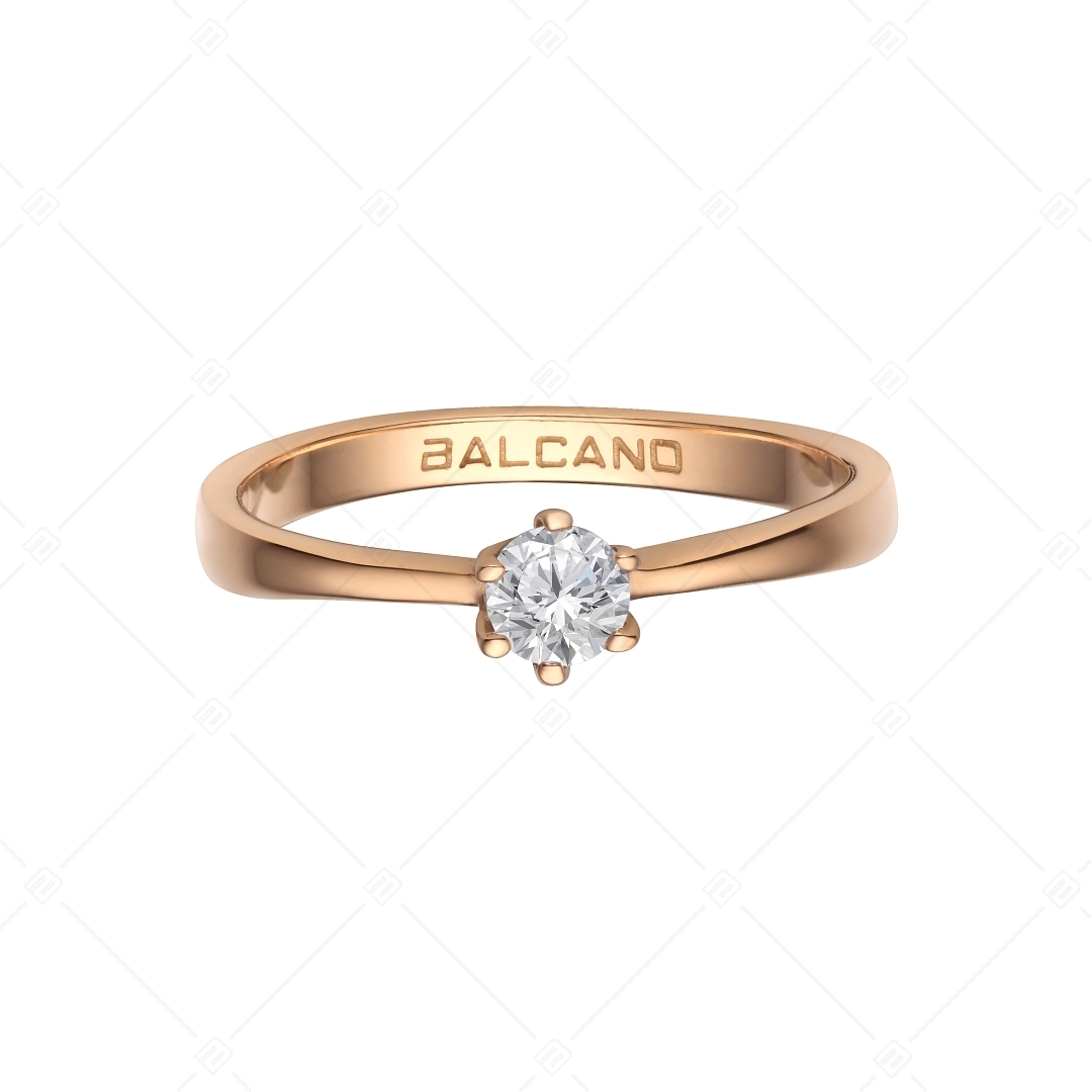 BALCANO - Corona / Szoliter eljegyzési gyűrű 18K rozé arany bevonattal és cirkónia drágakővel (030103ZY00)
