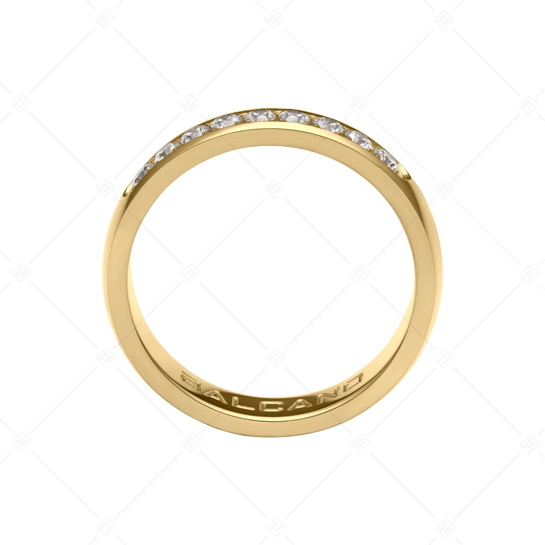 BALCANO - Diadema / Nemesacél eljegyzési gyűrű 18K arany bevonattal és cirkónia drágakövekkel (030108ZY00)
