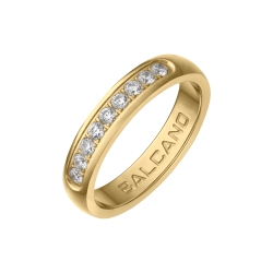 BALCANO - Diadema / Nemesacél eljegyzési gyűrű 18K arany bevonattal és cirkónia drágakövekkel
