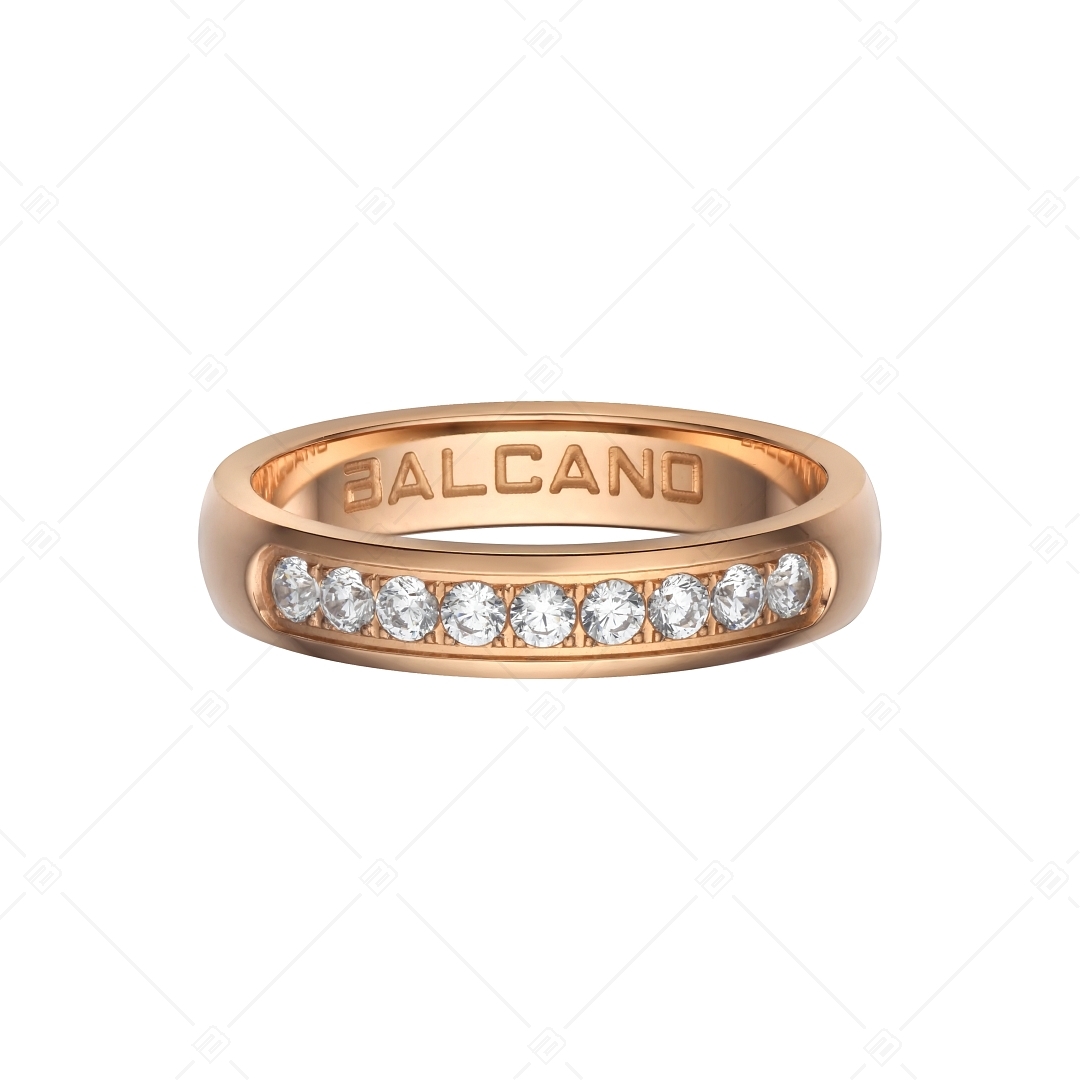BALCANO - Diadema / Nemesacél eljegyzési gyűrű 18K rozé arany bevonattal és cirkónia drágakövekkel (030109ZY00)