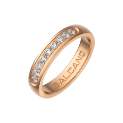 BALCANO - Diadema / Nemesacél eljegyzési gyűrű 18K rozé arany bevonattal és cirkónia drágakövekkel