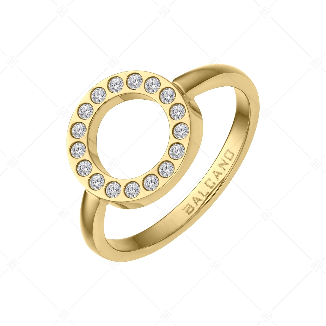 BALCANO - Veronic / 18K arany bevonatú kerek fejű gyűrű cirkónia drágakövekkel (041106BC88)