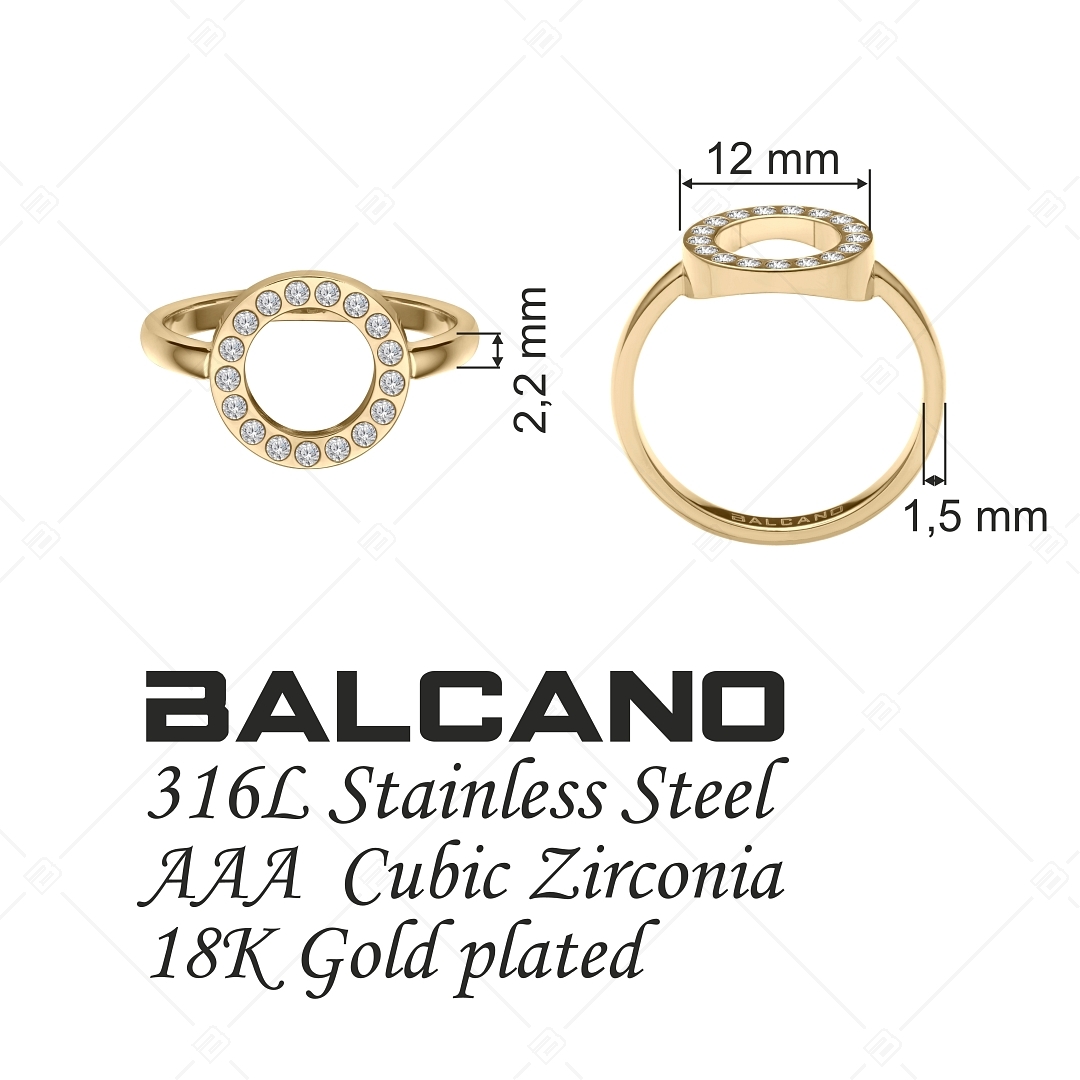 BALCANO - Veronic / 18K arany bevonatú kerek fejű gyűrű cirkónia drágakövekkel (041106BC88)