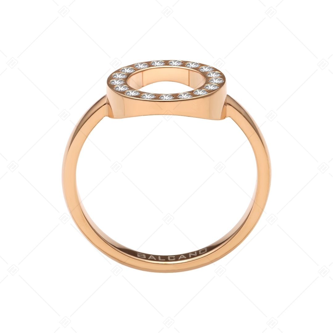 BALCANO - Veronic / 18K rozé arany bevonatú kerek fejű gyűrű cirkónia drágakövekkel (041106BC96)