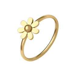 BALCANO - Daisy / Százszorszép alakú nemesacél gyűrű 18K arany bevonattal