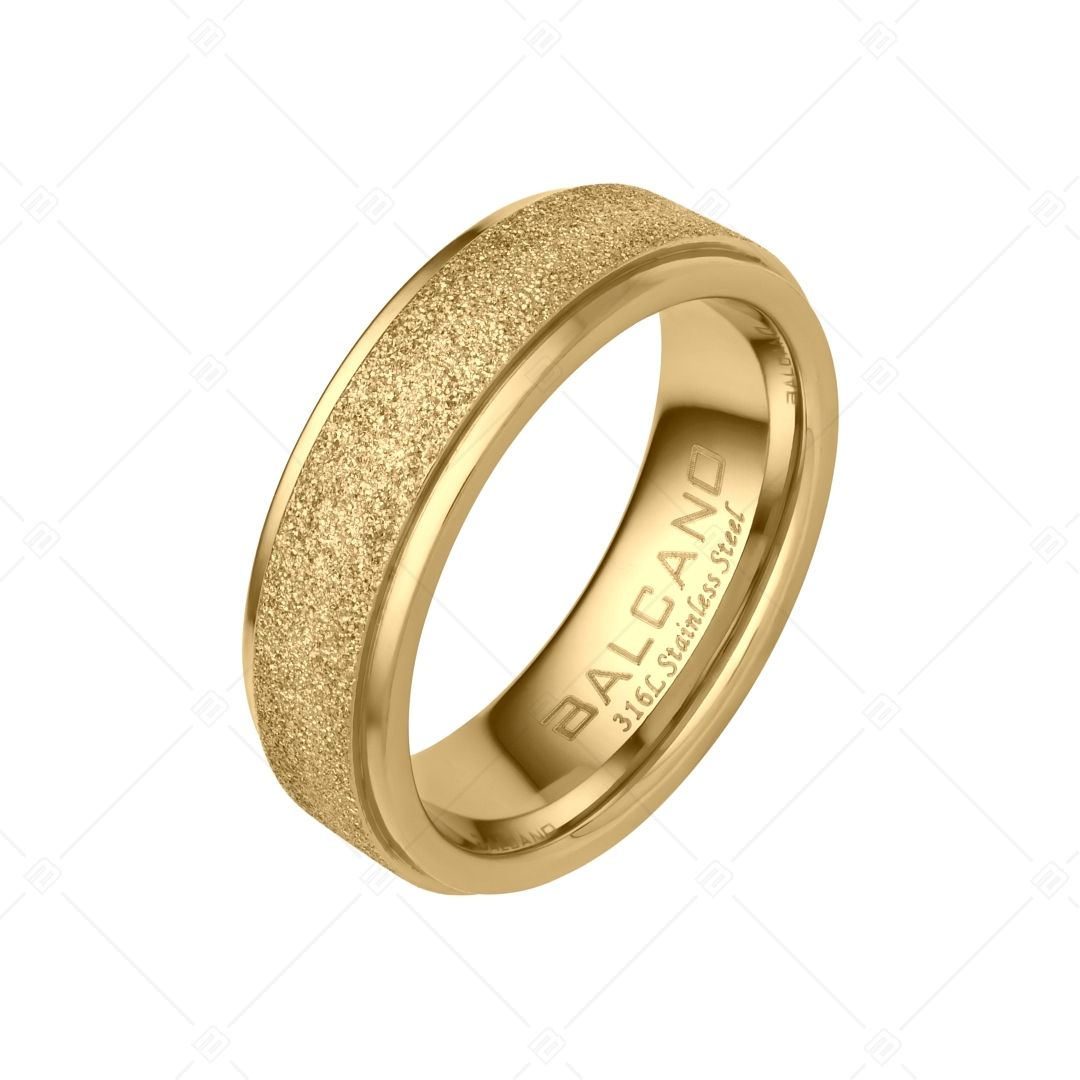 BALCANO - Caprice / Egyedi csillám csiszolású nemesacél gyűrű 18K arany bevonattal (041201BC88)