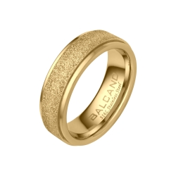 BALCANO - Caprice / Egyedi csillám csiszolású nemesacél gyűrű 18K arany bevonattal