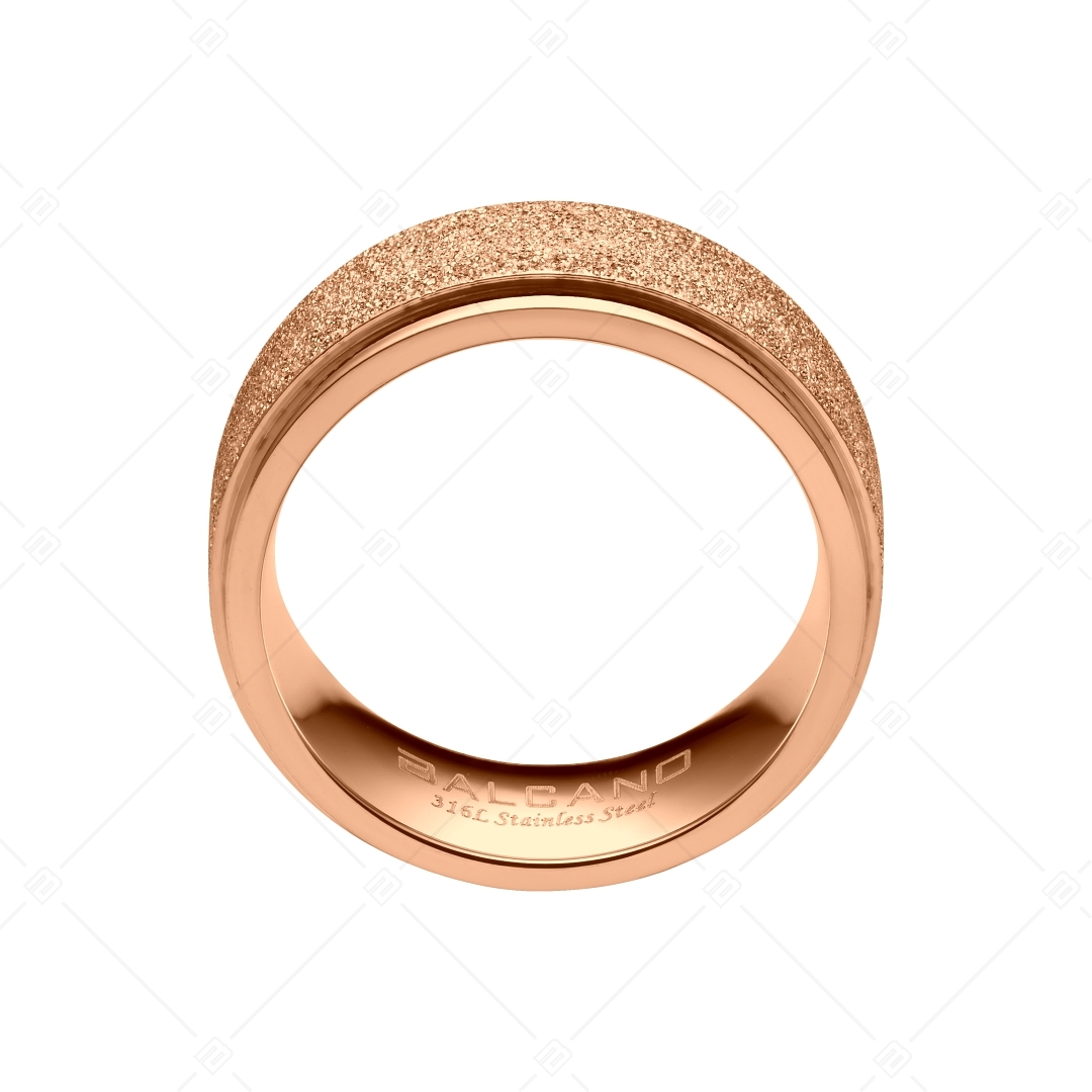 BALCANO - Caprice / Egyedi csillám csiszolású nemesacél gyűrű 18K rozé arany bevonattal (041201BC96)
