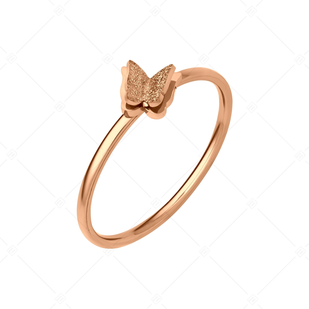 BALCANO - Papillon / Kétrészes 18K rozé arany bevonatú gyűrűszett pillangóval és cirkóniával (041203BC96)
