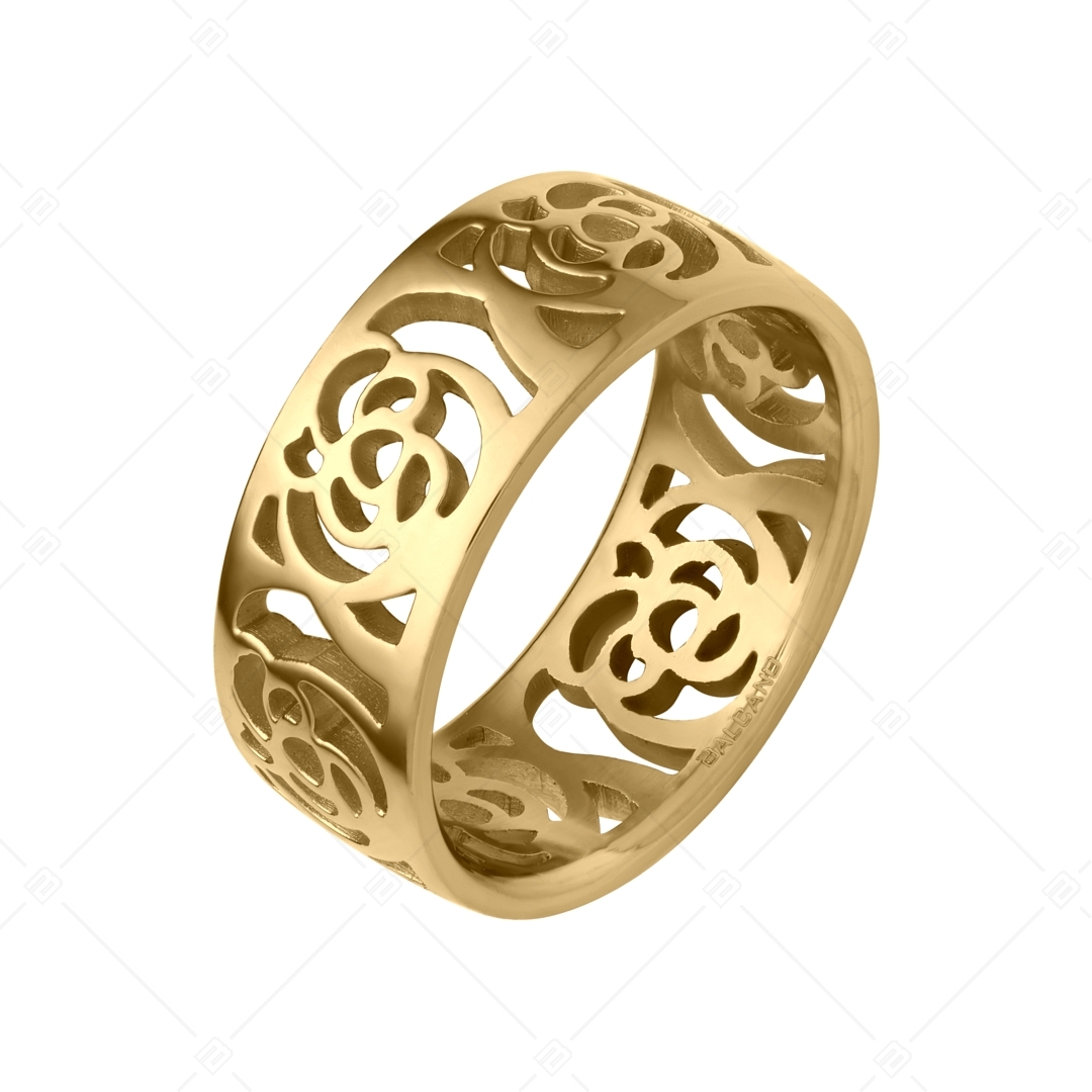 BALCANO - Camilla / Áttört virágmintás nemesacél gyűrű 18K arany bevonattal (041204BC88)