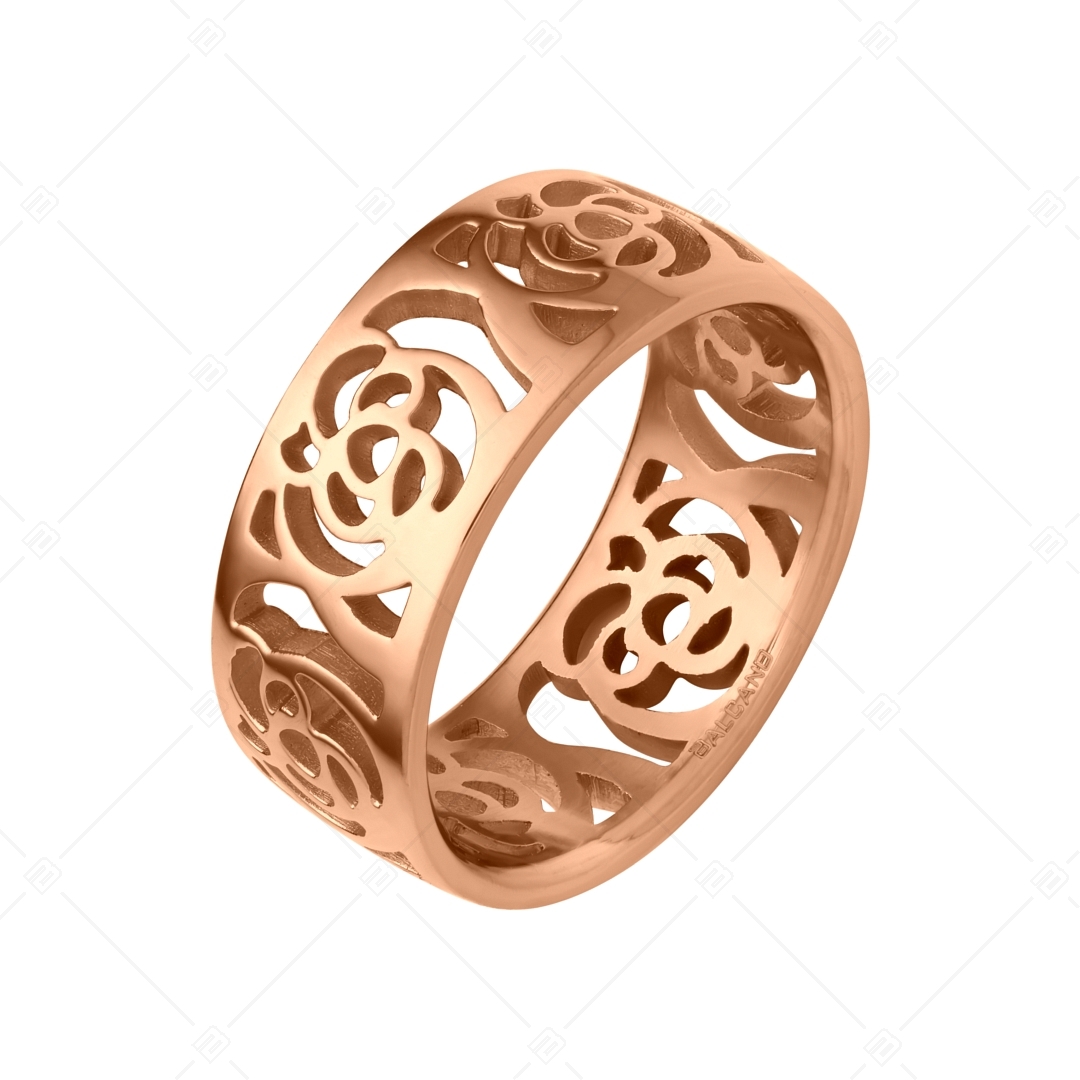BALCANO - Camilla / Áttört virágmintás nemesacél gyűrű 18K rozé arany bevonattal (041204BC96)