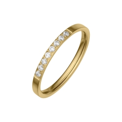 BALCANO - Ella / Vékony cirkónia drágaköves gyűrű, 18K arany bevonattal