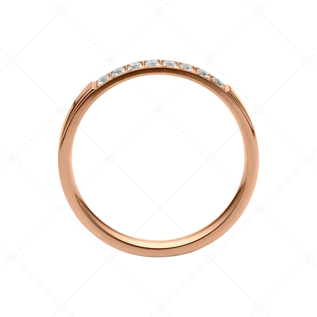 BALCANO - Ella / Vékony cirkónia drágaköves nemesacél gyűrű 18K rozé arany bevonattal (041205BC96)