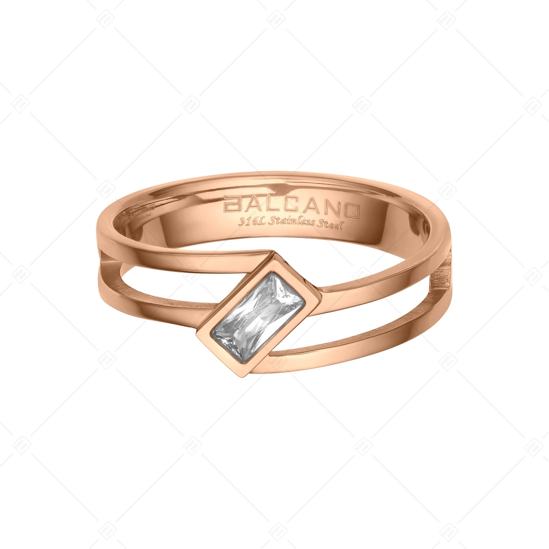 BALCANO - Principessa / Egyedi 18K rozé arany bevonatú gyűrű cirkónia drágakővel (041206BC96)