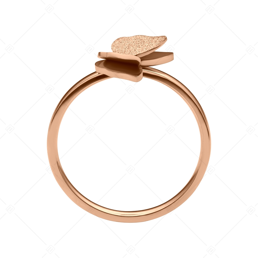 BALCANO - Papillon / Csillámos felületű pillangóval díszített gyűrű 18K rozé arany bevonattal (041207BC96)