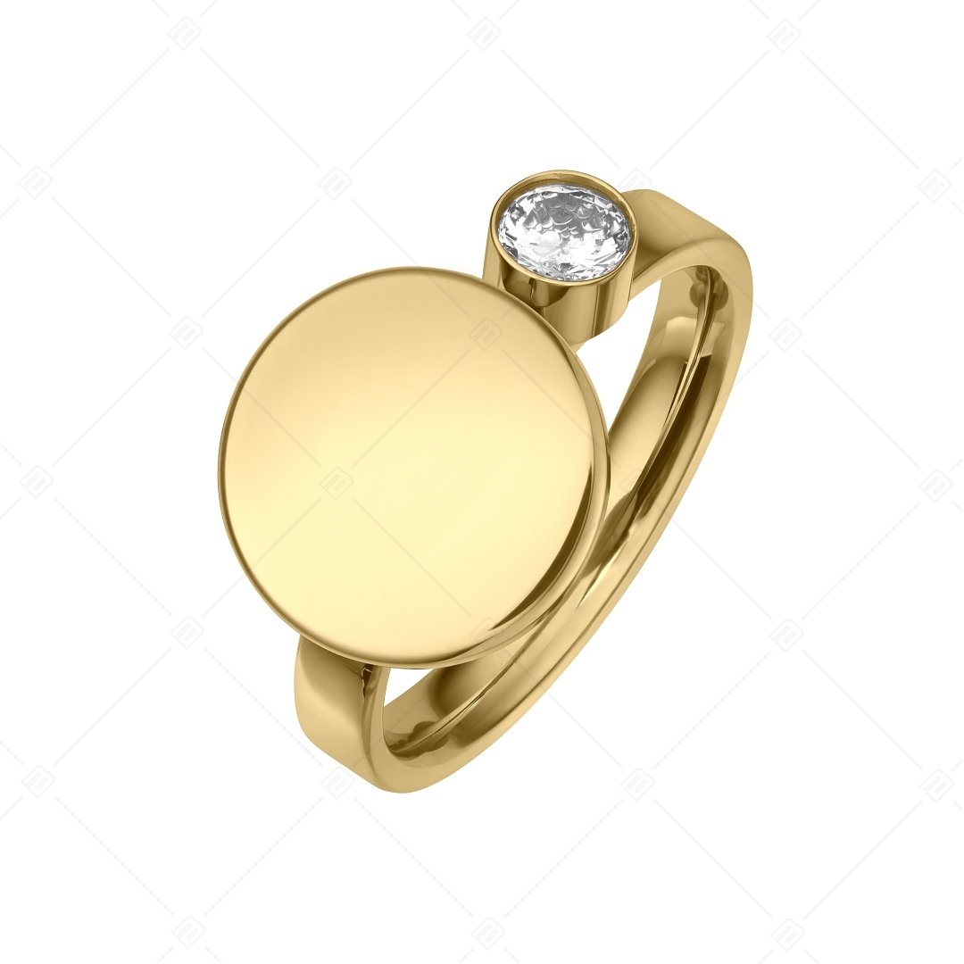 BALCANO - Mila / Gravírozható gyűrű, cirkónia drágakővel, 18K arany bevonattal (041208BC88)