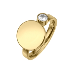 BALCANO - Mila / Gravírozható gyűrű, cirkónia drágakővel, 18K arany bevonattal
