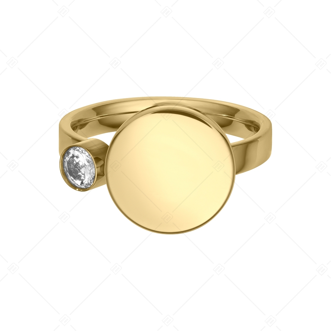 BALCANO - Mila / Gravírozható gyűrű, cirkónia drágakővel, 18K arany bevonattal (041208BC88)