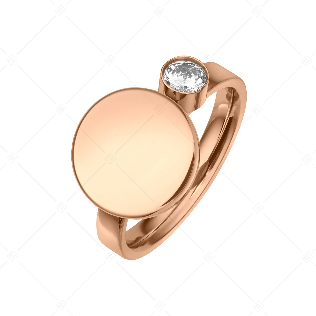 BALCANO - Mila / Gravírozható gyűrű, cirkónia drágakővel, 18K rozé arany bevonattal (041208BC96)