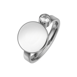 BALCANO - Mila / Gravírozható gyűrű, cirkónia drágakővel, magasfényű polírozással