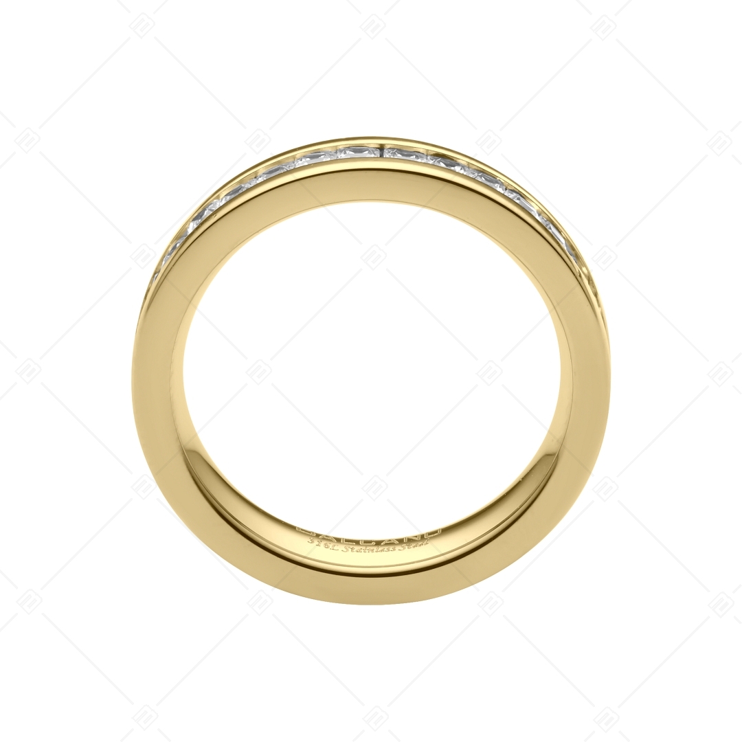BALCANO - Grazia / Nemesacél gyűrű, cirkónia drágakővel, 18K arany (041210BC88)