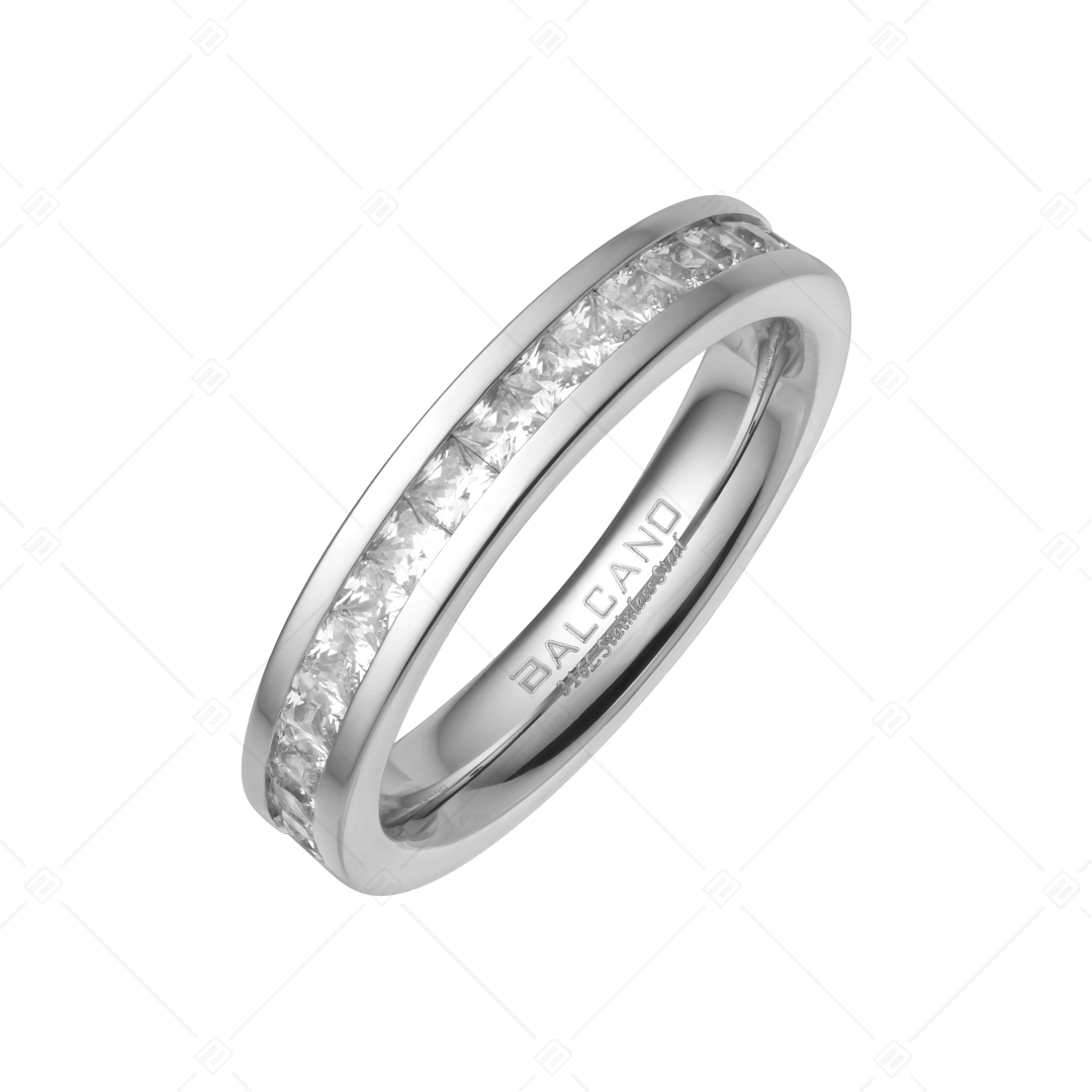 BALCANO - Grazia / Nemesacél gyűrű, cirkónia drágakővel, magasfényű polírozással (041210BC97)