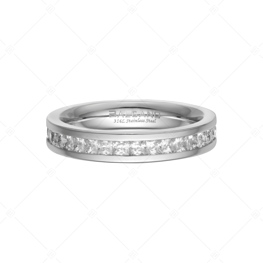 BALCANO - Grazia / Nemesacél gyűrű, cirkónia drágakővel, magasfényű polírozással (041210BC97)