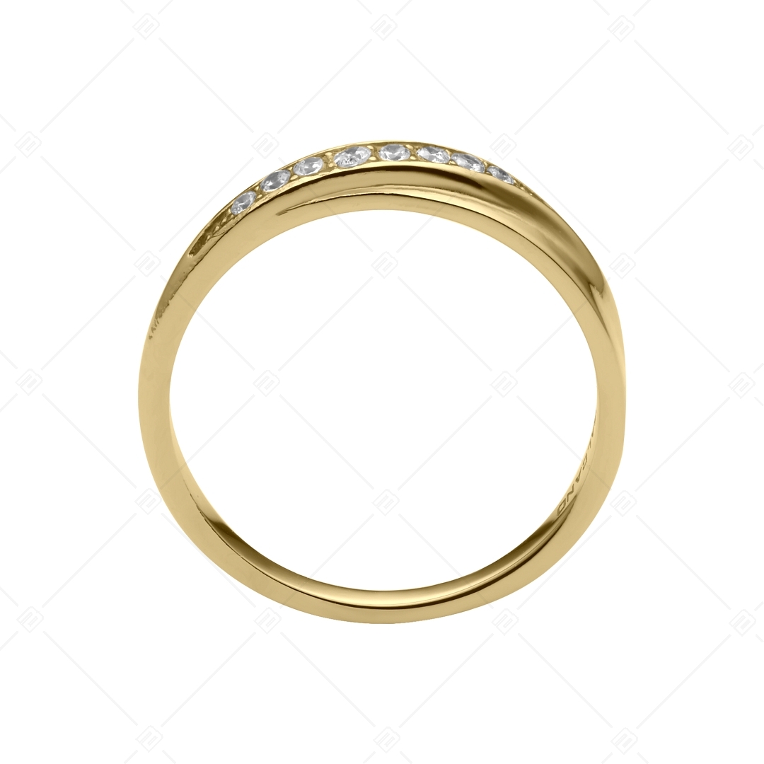 BALCANO - Zoja / Nemesacél gyűrű cirkónia drágakővel, 18K arany bevonattal (041211BC88)