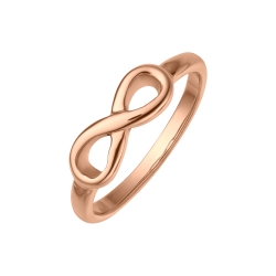 BALCANO - Infinity / Nemesacél gyűrű végtelen szimbólummal, 18K rozé arany bevonattal