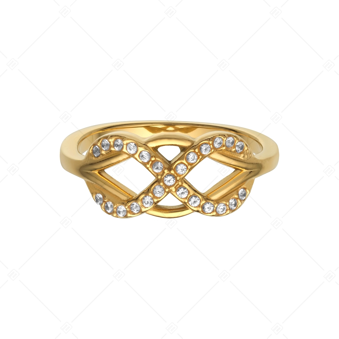 BALCANO - Forever / Végtelen szimbólumos gyűrű, cikróniával, 18K arany bevonattal (041215BC88)