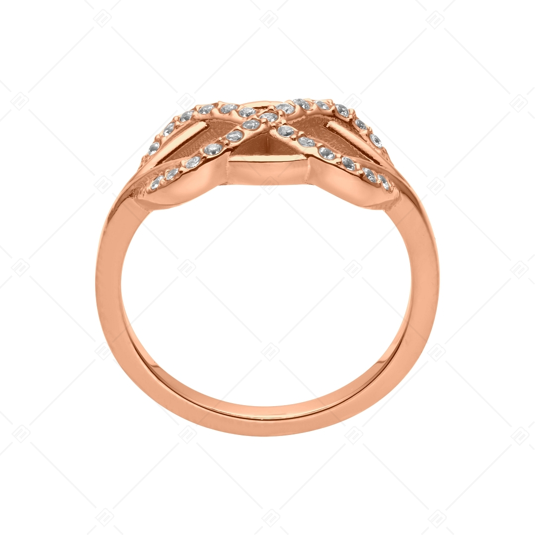 BALCANO - Forever / Végtelen szimbólumos gyűrű, cikróniával, 18K rose arany bevonattal (041215BC96)